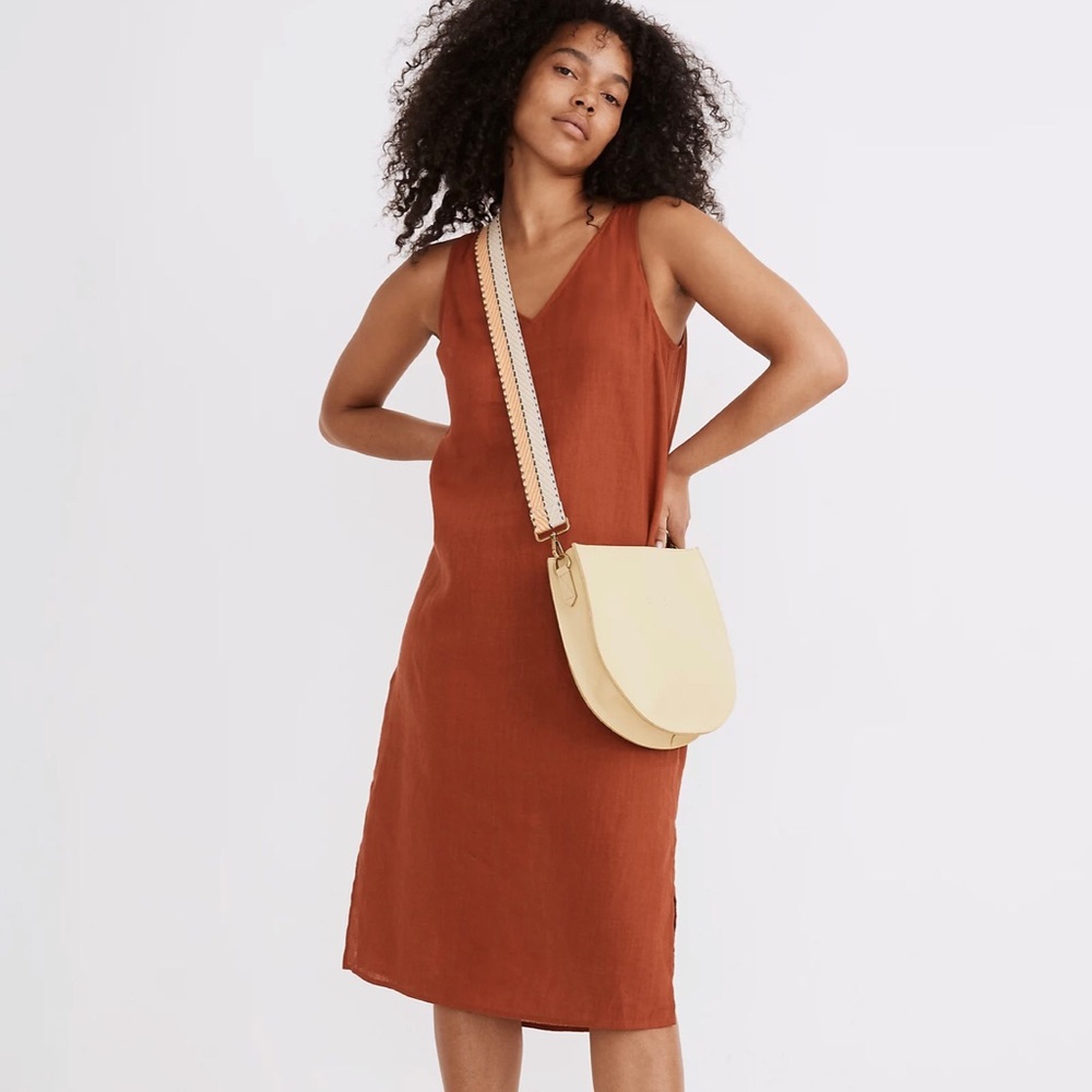 Madewell Linen V-Neck Dress